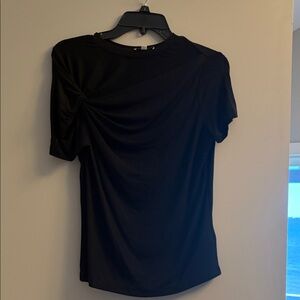 Agolde Black Short-Sleeve Twist-Shoulder Tee L